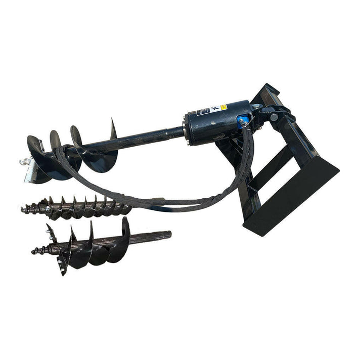 AGT-SSECAG-Y Heavy Duty Skid Steer Auger Attachment, Drilling Depth, 3 Auger Bits-agrotkindustrial