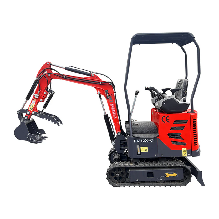 1 Ton, Upgraded Mini Excavator w/ Pilot Control Swing Boom and Hydraulic Thumb | AGT-DM12X-C