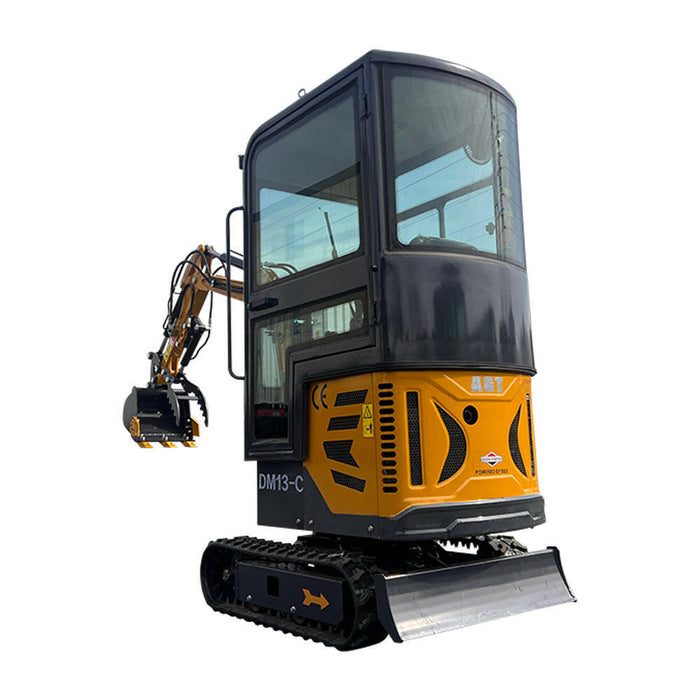 2024 Latest Product 13.5 HP B&S 1 Ton Mini Small Cab Excavator, With Hydraulic Thumb and Swing Boom ,Gasoline For Sale | AGT-DM13-C.